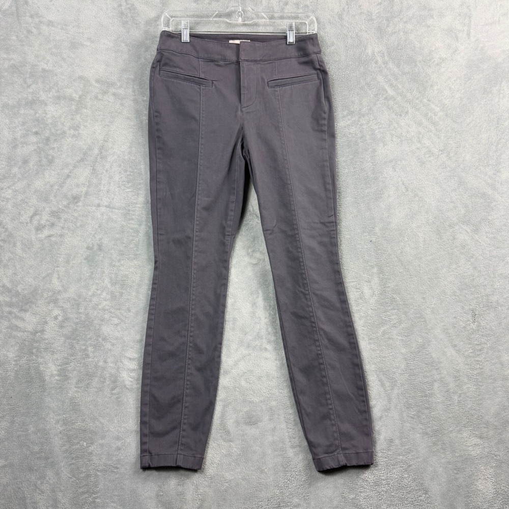 LOFT Outlet Womens 0 Gray Curvy Skinny Ankle Pants Front Seam Office Siren Quiet